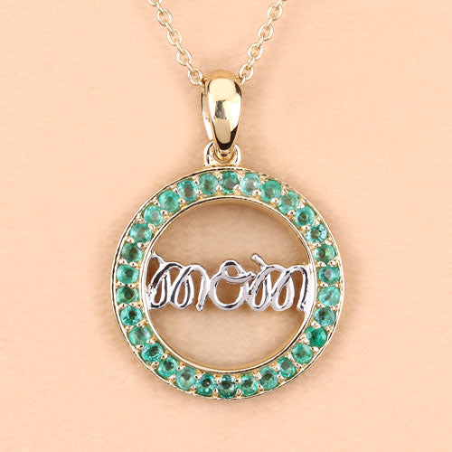 Bids.com 0.54 Carat Genuine Emerald .925 Sterling Silver Pendant Pendants