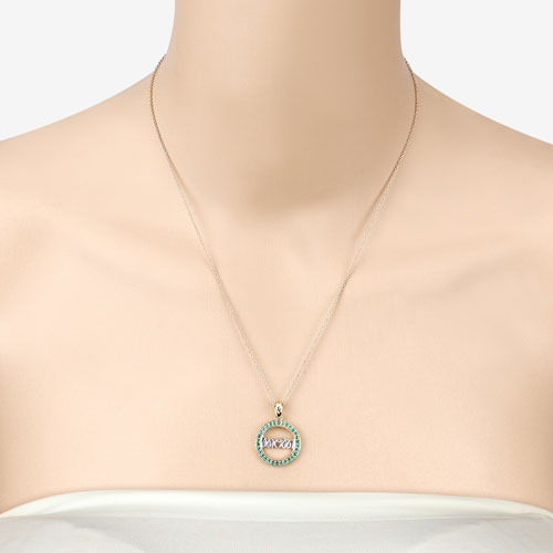 Bids.com 0.54 Carat Genuine Emerald .925 Sterling Silver Pendant Pendants