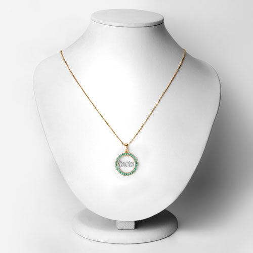 Bids.com 0.54 Carat Genuine Emerald .925 Sterling Silver Pendant Pendants