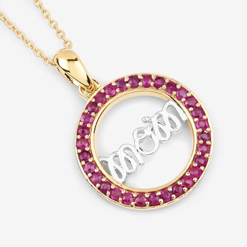 Bids.com 0.64 Carat Genuine Ruby .925 Sterling Silver Pendant Pendants