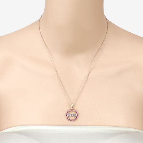 Bids.com 0.64 Carat Genuine Ruby .925 Sterling Silver Pendant Pendants