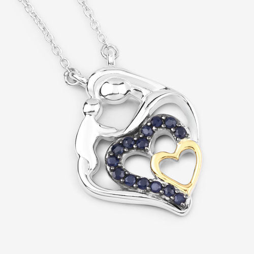 Bids.com 0.28 Carat Genuine Blue Sapphire .925 Sterling Silver Pendant Pendants