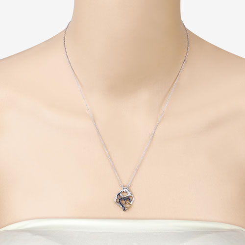Bids.com 0.28 Carat Genuine Blue Sapphire .925 Sterling Silver Pendant Pendants
