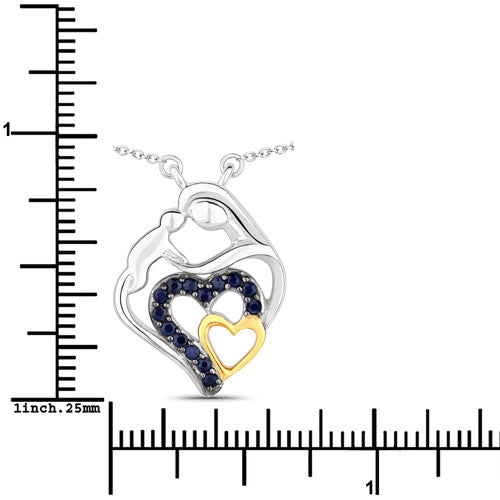 Bids.com 0.28 Carat Genuine Blue Sapphire .925 Sterling Silver Pendant Pendants