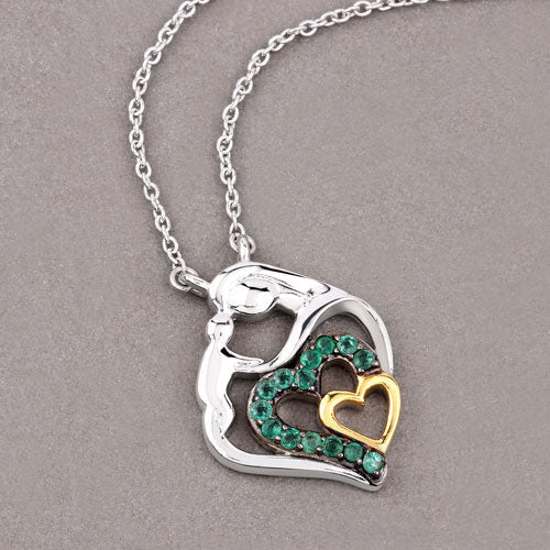 Bids.com 0.24 Carat Genuine Emerald .925 Sterling Silver Pendant Pendants