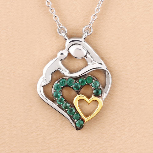 Bids.com 0.24 Carat Genuine Emerald .925 Sterling Silver Pendant Pendants