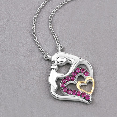 Bids.com 0.28 Carat Genuine Ruby .925 Sterling Silver Pendant Pendants