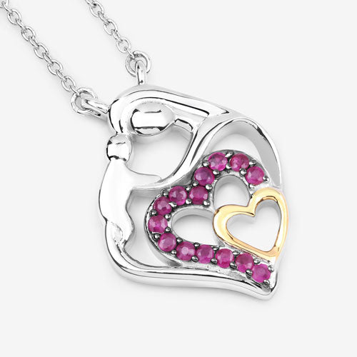Bids.com 0.28 Carat Genuine Ruby .925 Sterling Silver Pendant Pendants
