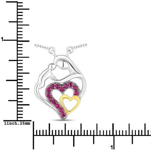 Bids.com 0.28 Carat Genuine Ruby .925 Sterling Silver Pendant Pendants
