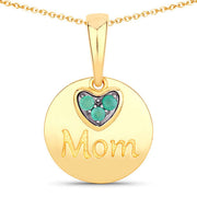 Bids.com 0.17 Carat Genuine Emerald .925 Sterling Silver Pendant Pendants