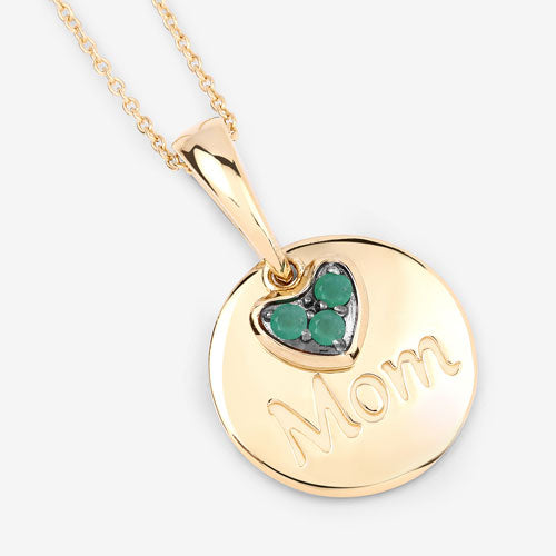 Bids.com 0.17 Carat Genuine Emerald .925 Sterling Silver Pendant Pendants