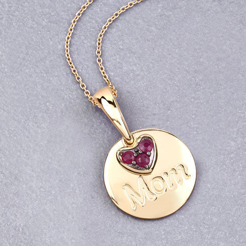 Bids.com 0.20 Carat Genuine Ruby .925 Sterling Silver Pendant Pendants