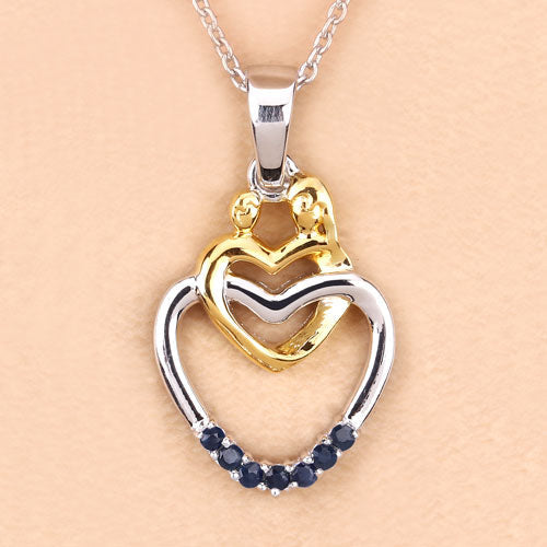 Bids.com 0.14 Carat Genuine Blue Sapphire .925 Sterling Silver Pendant Pendants