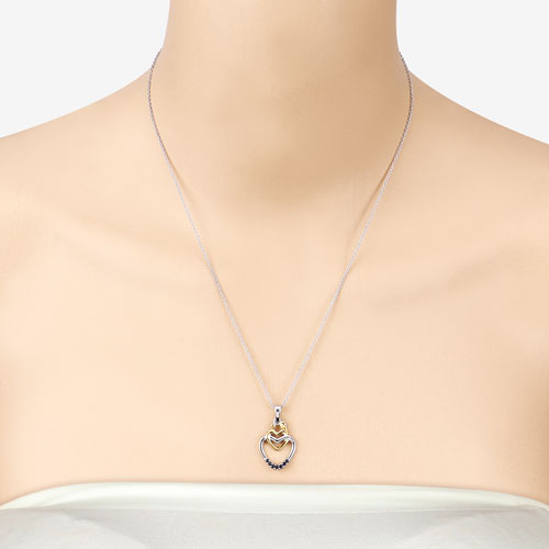 Bids.com 0.14 Carat Genuine Blue Sapphire .925 Sterling Silver Pendant Pendants