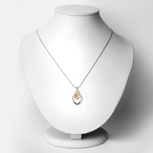 Bids.com 0.14 Carat Genuine Blue Sapphire .925 Sterling Silver Pendant Pendants