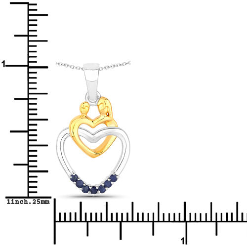Bids.com 0.14 Carat Genuine Blue Sapphire .925 Sterling Silver Pendant Pendants