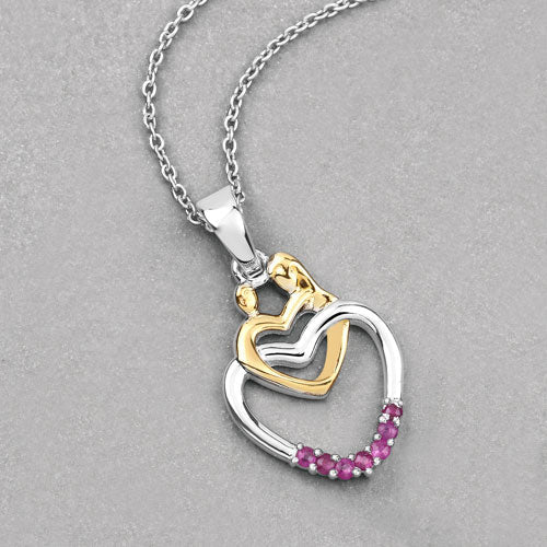 Bids.com 0.14 Carat Genuine Ruby .925 Sterling Silver Pendant Pendants