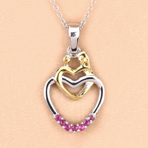 Bids.com 0.14 Carat Genuine Ruby .925 Sterling Silver Pendant Pendants