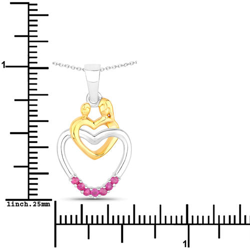 Bids.com 0.14 Carat Genuine Ruby .925 Sterling Silver Pendant Pendants