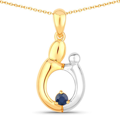 Bids.com 0.19 Carat Genuine Blue Sapphire .925 Sterling Silver Pendant Pendants