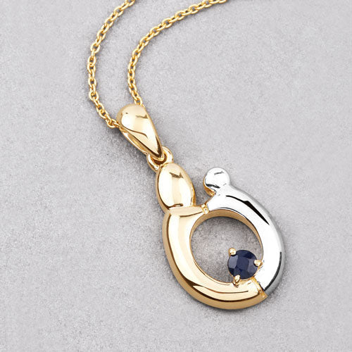Bids.com 0.19 Carat Genuine Blue Sapphire .925 Sterling Silver Pendant Pendants