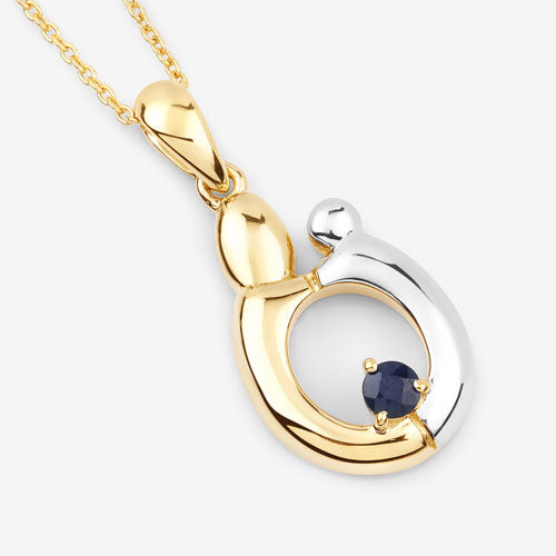 Bids.com 0.19 Carat Genuine Blue Sapphire .925 Sterling Silver Pendant Pendants