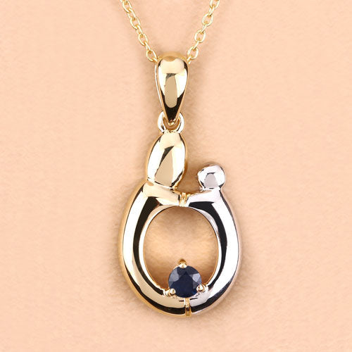 Bids.com 0.19 Carat Genuine Blue Sapphire .925 Sterling Silver Pendant Pendants