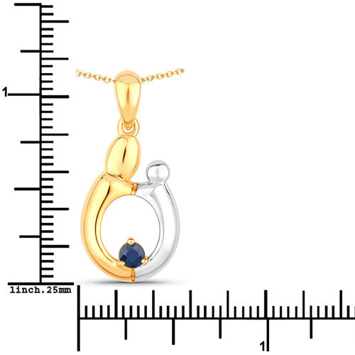 Bids.com 0.19 Carat Genuine Blue Sapphire .925 Sterling Silver Pendant Pendants