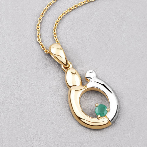Bids.com 0.17 Carat Genuine Emerald .925 Sterling Silver Pendant Pendants