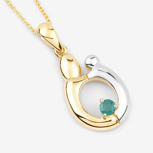 Bids.com 0.17 Carat Genuine Emerald .925 Sterling Silver Pendant Pendants
