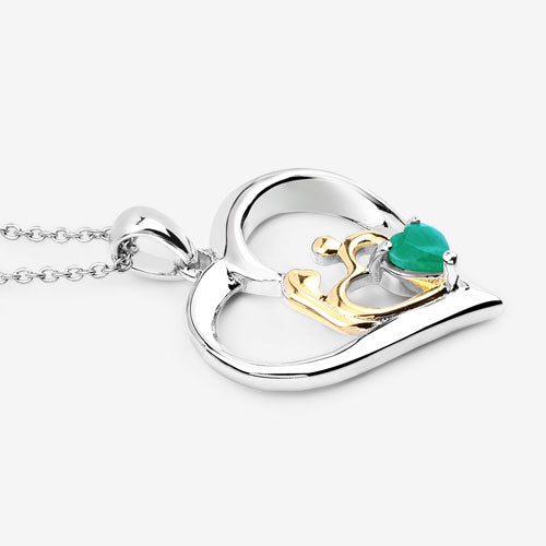Bids.com 0.45 Carat Genuine Emerald .925 Sterling Silver Pendant Pendants