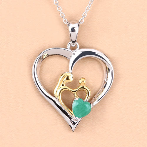 Bids.com 0.45 Carat Genuine Emerald .925 Sterling Silver Pendant Pendants