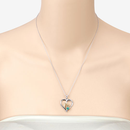 Bids.com 0.45 Carat Genuine Emerald .925 Sterling Silver Pendant Pendants
