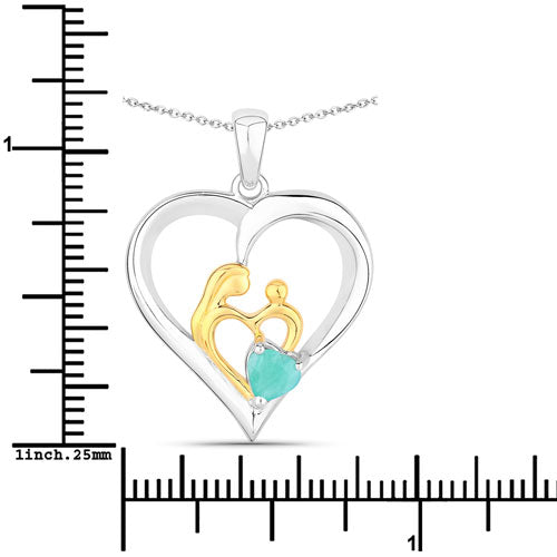 Bids.com 0.45 Carat Genuine Emerald .925 Sterling Silver Pendant Pendants