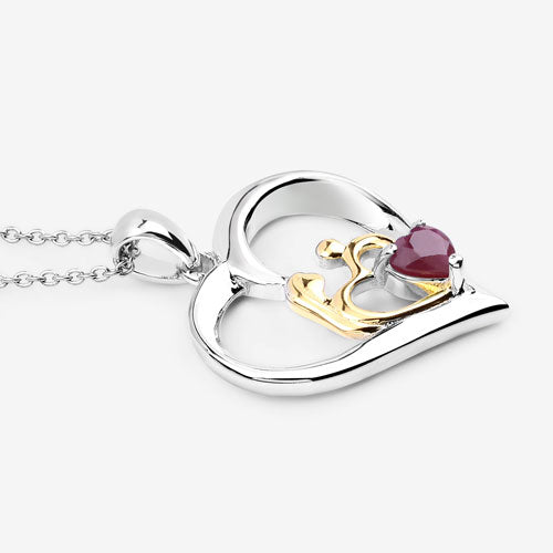 Bids.com 0.50 Carat Genuine Ruby .925 Sterling Silver Pendant Pendants
