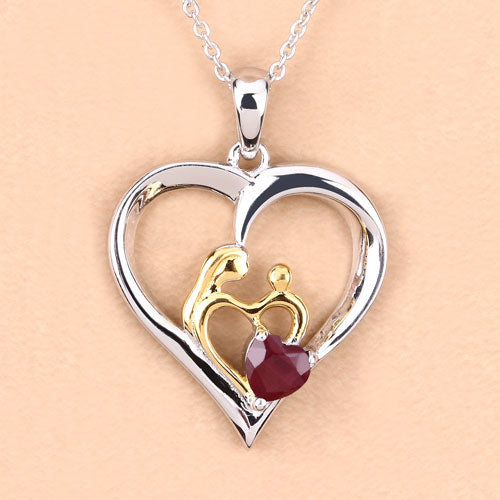 Bids.com 0.50 Carat Genuine Ruby .925 Sterling Silver Pendant Pendants