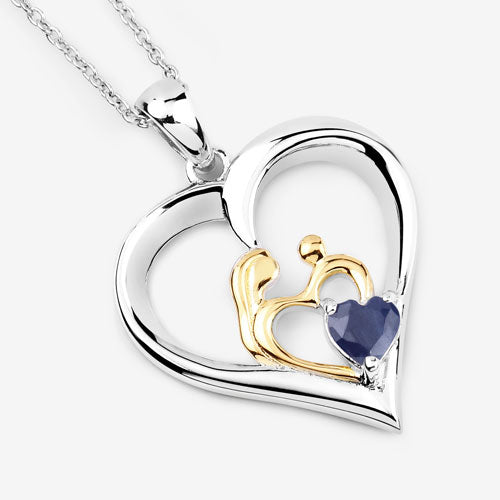 Bids.com 0.50 Carat Genuine Blue Sapphire .925 Sterling Silver Pendant Pendants