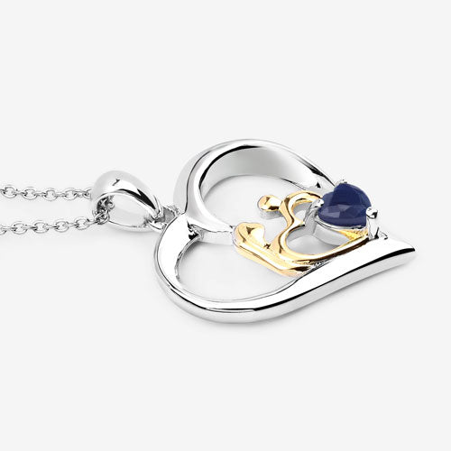 Bids.com 0.50 Carat Genuine Blue Sapphire .925 Sterling Silver Pendant Pendants