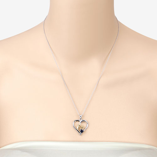 Bids.com 0.50 Carat Genuine Blue Sapphire .925 Sterling Silver Pendant Pendants
