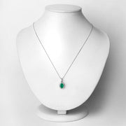 Bids.com 1.36 Carat Genuine Zambian Emerald and White Diamond 10K White Gold Pendant Pendants