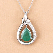Bids.com 1.18 Carat Genuine Zambian Emerald and White Diamond 10K White Gold Pendant Pendants