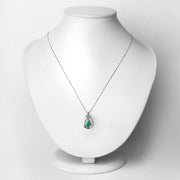 Bids.com 1.18 Carat Genuine Zambian Emerald and White Diamond 10K White Gold Pendant Pendants