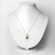 Bids.com 1.18 Carat Genuine Zambian Emerald and White Diamond 10K Yellow Gold Pendant Pendants