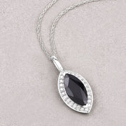 Bids.com 2.29 Carat Genuine Blue Sapphire and White Diamond 10K White Gold Pendant Pendants