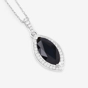 Bids.com 2.27 Carat Genuine Blue Sapphire and White Diamond 10K White Gold Pendant Pendants