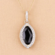 Bids.com 2.27 Carat Genuine Blue Sapphire and White Diamond 10K Yellow Gold Pendant Pendants
