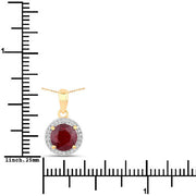 Bids.com 1.49 Carat Genuine Ruby and White Diamond 14K Yellow Gold Pendant Pendants