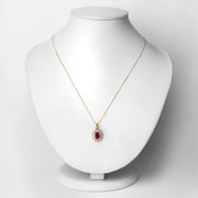 Bids.com 1.55 Carat Genuine Ruby and White Diamond 14K Yellow Gold Pendant Pendants