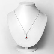 Bids.com 0.86 Carat Genuine Ruby and White Diamond 14K White Gold Pendant Pendants