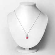 Bids.com 1.98 Carat Genuine Ruby and White Diamond 14K White Gold Pendant Pendants
